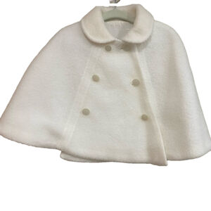 Girls white winter Cape 6-12 Months